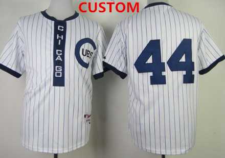 Mens Chicago Cubs Custom 1909 White Pullover Jersey